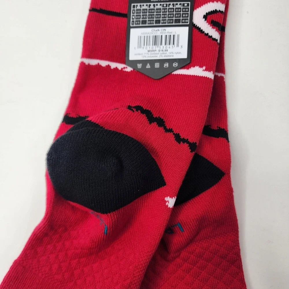NEW Stance MLB CIN Cincinnati Reds Mens Large Chalk Casual Crew Socks NWT